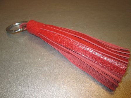 Sleutelhanger leder floche (rood)