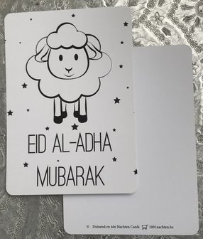 Ballonnen met wenskaart Eid Al-Adha Mubarak