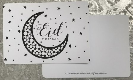 Ballonnen met wenskaart Eid Mubarak Maan &amp; Sterren