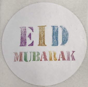 Glossy stickers Eid Mubarak  &#039;colours&#039; 10 stuks