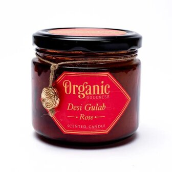 Organic Goodness soja was kaars Desi Gulab Rose