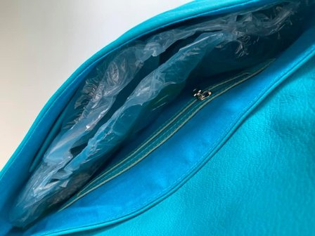 Handtas leder turquoise