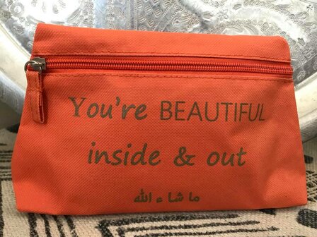 Etui You're beautiful inside & out Macha'Allah - oranje