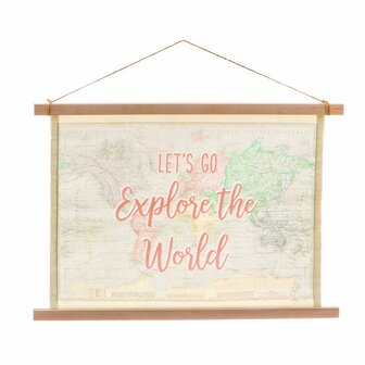 Canvas wandhanger Let&#039;s go explore the world