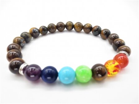 Chakra/Tijgeroog armband