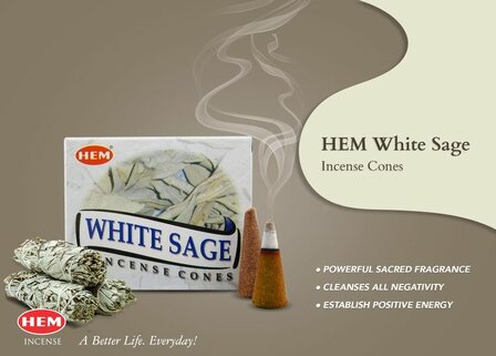 HEM wierookkegels White Sage - Witte Salie