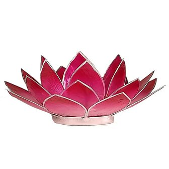 Lotus sfeerlicht roze met zilverrand