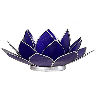 Lotus sfeerlicht indigo met zilverrand