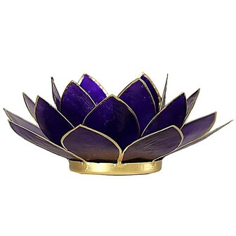 Lotus sfeerlicht donker violet met goudrand