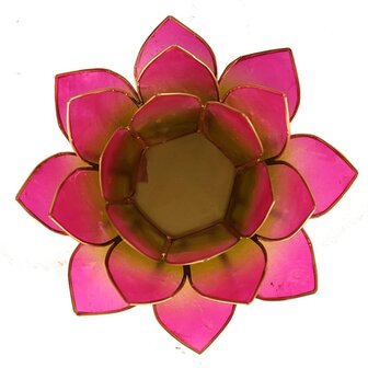 Lotus sfeerlicht roze/groen met goudrand