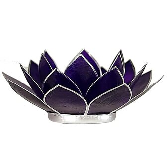 Lotus sfeerlicht violet met zilverrand