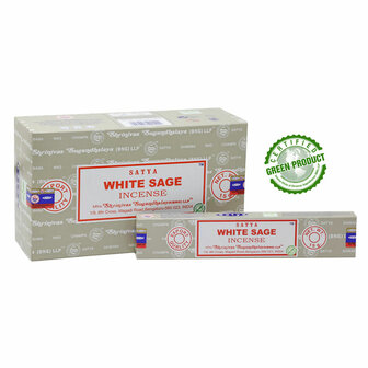 Satya White Sage wierookstokjes - doos met 12 pakjes van 15gr