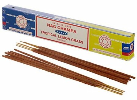 Satya Nag Champa &amp; Tropical Lemon Grass wierookstokjes 