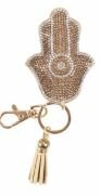 Sleutelhanger hand van Fatima glitter goud