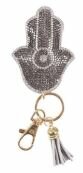 Sleutelhanger hand van Fatima glitter zilver