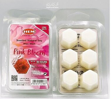 Natural Soy Wax Melts &ndash; HEM &ndash; Pink Bloom &ndash; 6 stuks