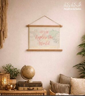 Canvas wandhanger Let's go explore the world