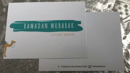 Set 10 wenskaarten Ramadan Mubarak kameel