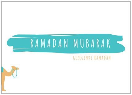 Wenskaart Ramadan Mubarak kameel