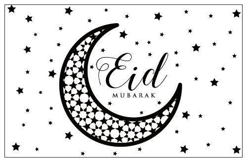 Geschenkkaartje 'Eid Mubarak maan & sterren'