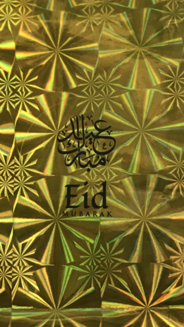 Geschenktasje goud Eid Mubarak kalligrafie