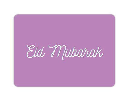 Wenskaart Eid Mubarak paars