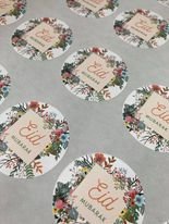 Glossy stickers "Eid Mubarak"  flowers 10 stuks