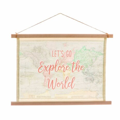 Canvas wandhanger Let's go explore the world