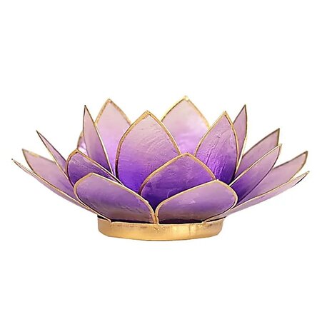 Lotus sfeerlicht violet met goudrand