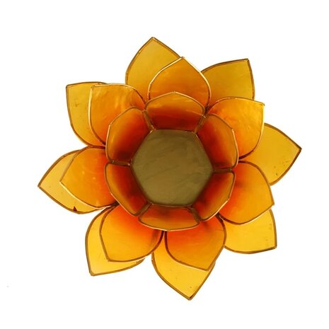 Lotus sfeerlicht oranje/geel met goudrand