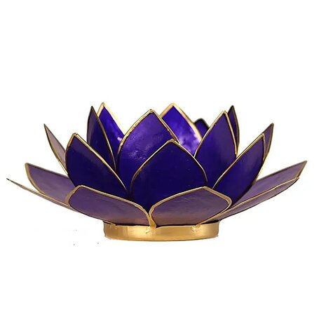 Lotus sfeerlicht indigo met goudrand