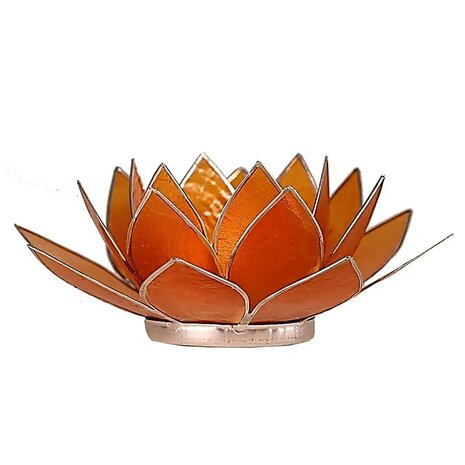 Lotus sfeerlicht oranje met zilverrand