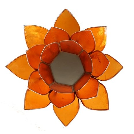 Lotus sfeerlicht oranje met zilverrand