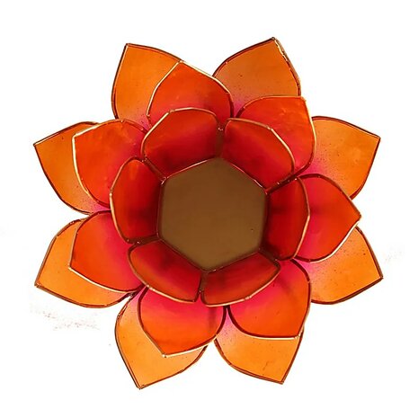 Lotus sfeerlicht roze/oranje met goudrand