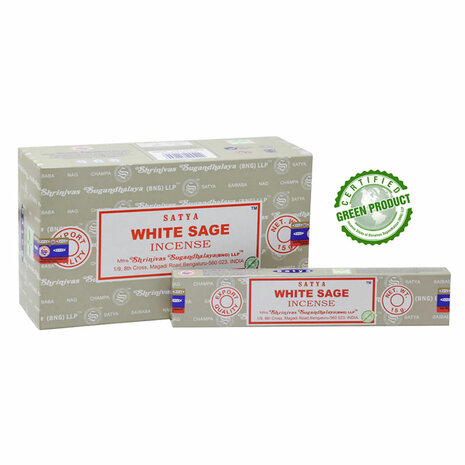 Satya White Sage wierookstokjes - doos met 12 pakjes van 15gr