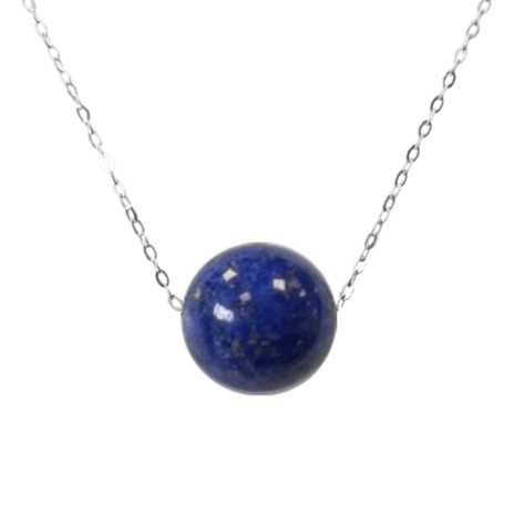 Zilveren ketting met lapis lazuli hanger