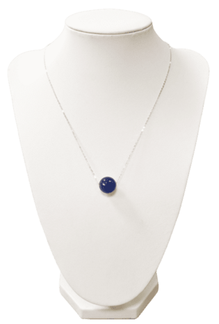 Zilveren ketting met lapis lazuli hanger