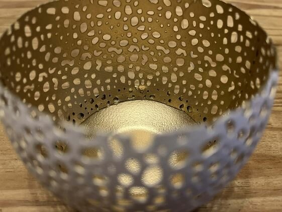 Kaarshouder rond wit/goud (small)