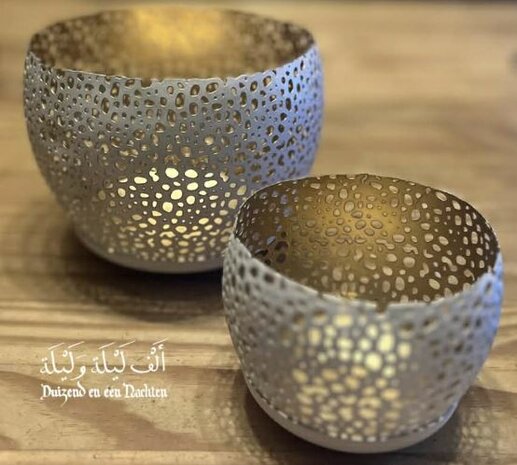 Kaarshouder rond wit/goud (small)