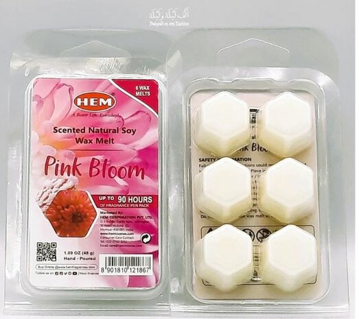 Natural Soy Wax Melts &ndash; HEM &ndash; Pink Bloom &ndash; 6 stuks