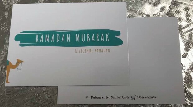 Set 10 wenskaarten Ramadan Mubarak kameel