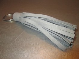 Sleutelhanger leder floche (grijs) Sleutelhanger leder floche (grijs)