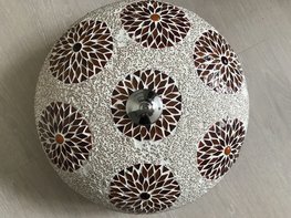 Mozaïek plafonnière wit/oranje