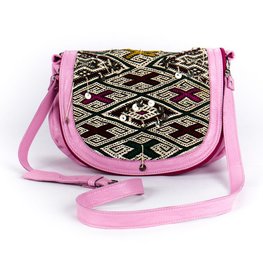 Handtas kelim / leder rose