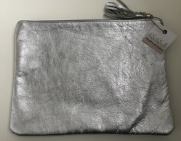 Leder etui zilver 31,5x24cm