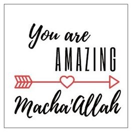 Vierkant geschenkkaartje  You are amazing Macha'Allah
