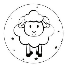 Glossy stickers Eid Mubarak 'schaapje' 8 stuks