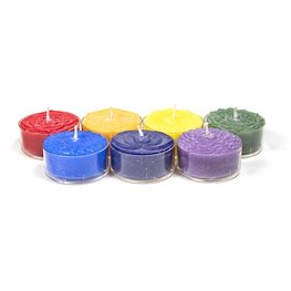 Set van 7 chakra stearine geurtheelichtjes Set van 7 chakra stearine geurtheelichtjes