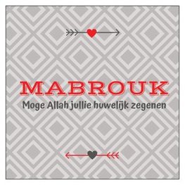 Vierkant geschenkkaartje Mabrouk 'huwelijk'