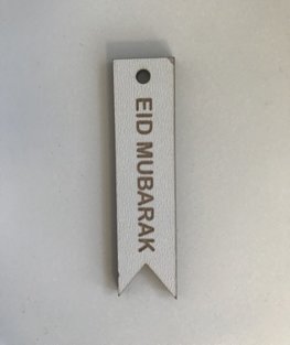 Hangtag hout wit Eid Mubarak